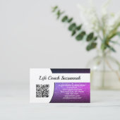 Paarse Ombre Glitter QR Code Professional Visitekaartje (Staand voorkant)