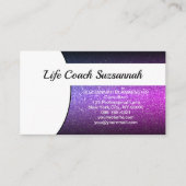 Paarse Ombre Glitter Sjabloon Professional Visitekaartje (Voorkant)