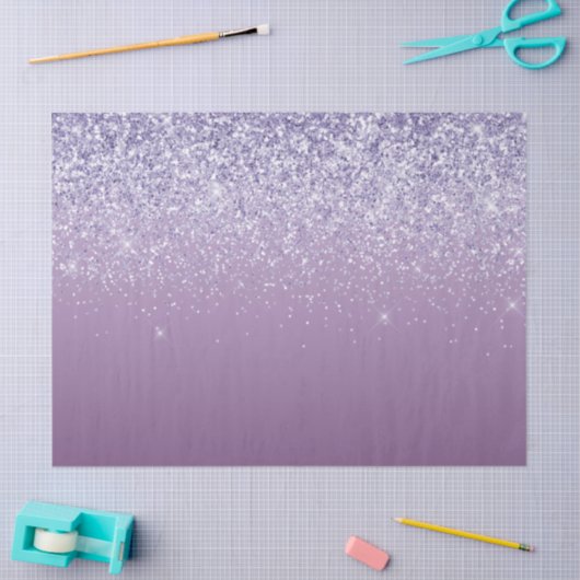 Paarse Ombre Glitter Tissuepapier (Craft)