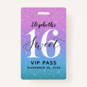 Paarse Ombre Glitter, zoet 16 Birthday VIP Badge (Voorkant)