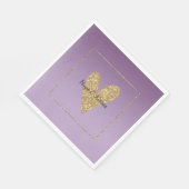 Paarse Ombre Gold Glitter Heart Servet (Hoek)