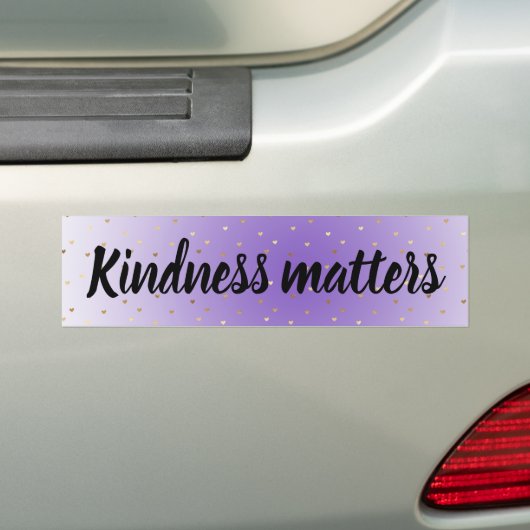 Paarse Ombre Gold Hearts Kindness Materie Bumpersticker (Op auto)