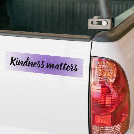 Paarse Ombre Gold Hearts Kindness Materie Bumpersticker (Op Truck)