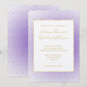 Paarse Ombre gouden harten bruiloft Kaart (Voorkant / Achterkant)