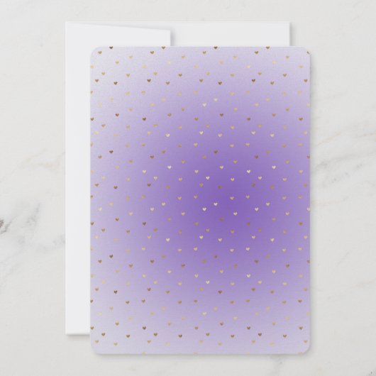 Paarse Ombre gouden harten Kaart (Achterkant)