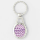 Paarse Ombre Ikat Chevron Zig Zag Stripes Patroon Sleutelhanger (Voorkant)