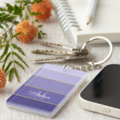 Paarse Ombre-kleurenblokken op maat Sleutelhanger (Voorkant Rechts)