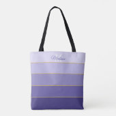 Paarse Ombre-kleurenblokken op maat Tote Bag (Achterkant)