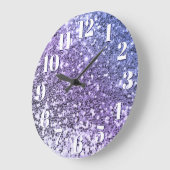 Paarse Ombre Klomp Glitter Grote Klok (Hoek)