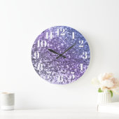 Paarse Ombre Klomp Glitter Grote Klok (Huis)