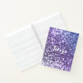 Paarse Ombre Klomp Glitter Persoonlijk Notitieboek (Binnen)