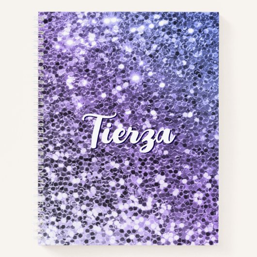 Paarse Ombre Klomp Glitter Persoonlijk Notitieboek (Voorkant)