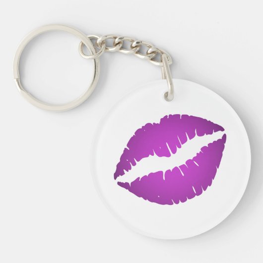  Paarse Ombre Lipstick Pout Kiss Sleutelhanger (Voorkant)