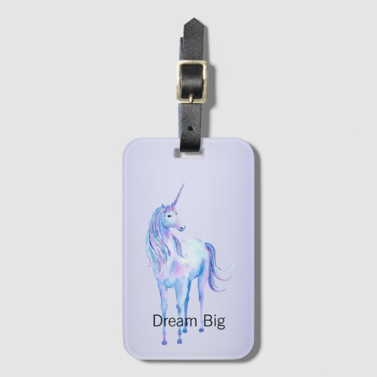 Paarse Ombre Magical Unicorn Bagagelabel (Voorkant (verticaal))