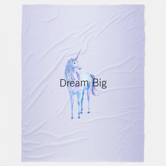 Paarse Ombre Magical Unicorn Fleece Deken (Voorkant)