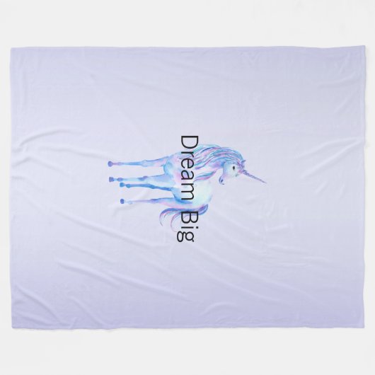 Paarse Ombre Magical Unicorn Fleece Deken (Voorkant (Horizontaal))