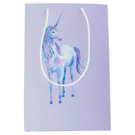 Paarse Ombre Magical Unicorn Medium Cadeauzakje (Voorkant)