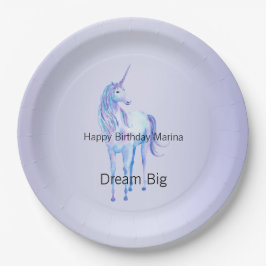 Paarse Ombre Magical Unicorn Papieren Bordje