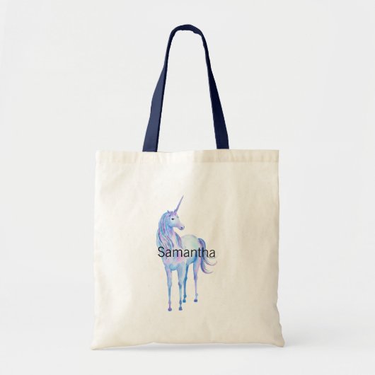 Paarse Ombre Magical Unicorn Tote Bag (Voorkant)