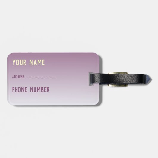 paarse ombre - modern bagagelabel (Achterkant horizontaal)