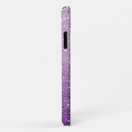 Paarse Ombre mousserende Glitter Monogrammed Case-Mate iPhone Case (Achterkant/rechts)