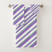 Paarse Ombre Multi - Stripes Bad Handdoek (Insitu)