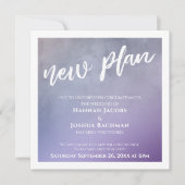 Paarse Ombre nieuw plan uitgesteld bruiloft Kaart (Voorkant)