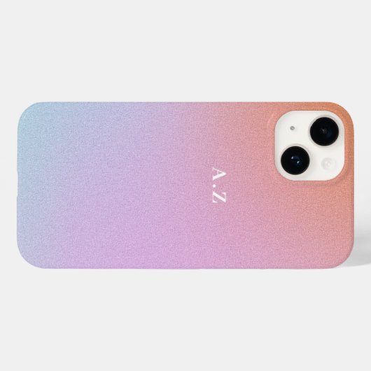 Paarse Ombre Sky gepersonaliseerd Initiaal monogra Case-Mate iPhone Case (Achterkant (horizontaal))