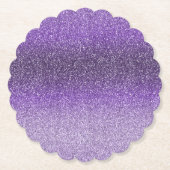 Paarse Ombre Sparkle Glitter Kartonnen Onderzetters (Voorkant)