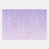 Paarse Ombre Sparkle Gold Glitter Hearts Inpakpapier Vel (Voorkant 3)