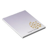Paarse Ombre Sparkle Gold Glitter Hearts Notitieblok (Schuin)