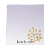 Paarse Ombre Sparkle Gold Glitter Hearts Notitieblok (Voorkant)