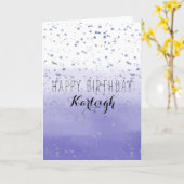 Paarse Ombre Stars gepersonaliseerd Kaart (Gele Bloem)