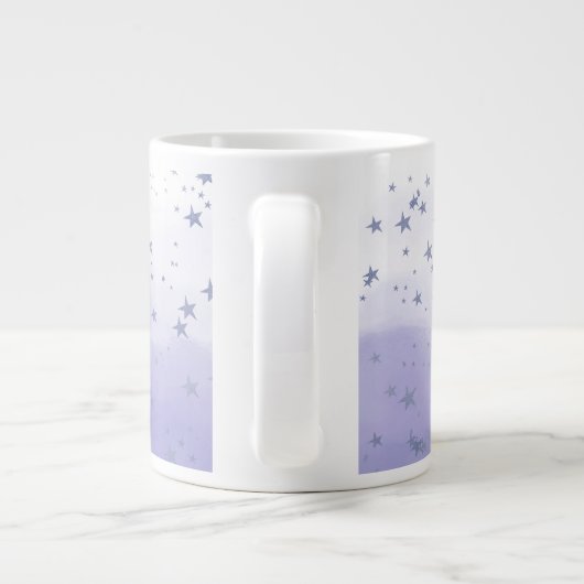 Paarse Ombre Stars Grote Koffiekop (Achterkant)