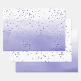 Paarse Ombre Stars Inpakpapier Vel