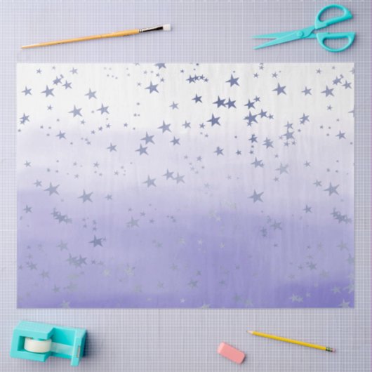 Paarse Ombre Stars Tissuepapier (Craft)