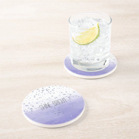 Paarse Ombre Stars Zandsteen Onderzetter (Zijkant)