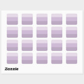 Paarse Ombre Striped Vierkante Sticker (Vel)
