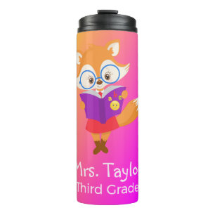 Paarse Ombre Teacher's Gift Fox Thermosbeker