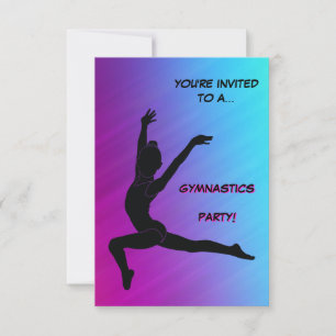 Paarse Ombre Turnfeest Uitnodiging
