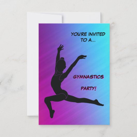 Paarse Ombre Turnfeest Uitnodiging (Voorkant)
