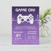 Paarse ombre Video Gamer Kinderen Birthday Kaart (Staand voorkant)