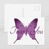 Paarse Ombre Vlinder Silhouet Dank Je Briefkaart (Voorkant / Achterkant)