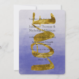 Paarse Ombre Waterverf Gold Love is Patient Kaart