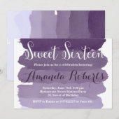 Paarse ombre waterverf modern Sweet 16 Kaart (Voorkant / Achterkant)