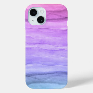  Paarse Ombre Waterverf Patroon Lagen iPhone 15 Case