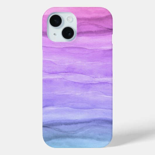 Paarse Ombre Waterverf Patroon Lagen Case-Mate iPhone Case (Achterkant)
