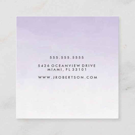 Paarse Ombre Waterverf | Visitekaartje (Achterkant)