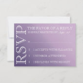 Paarse ombre Wedding Invitation rsvp (Voorkant)
