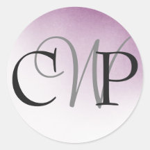 Paarse Ombre Wedding Monogram stickers
